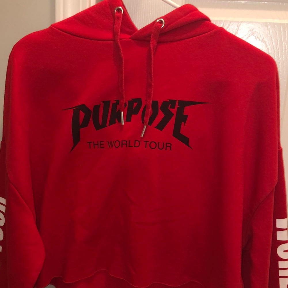 purpose world tour crop hoodie
